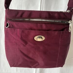 Magellan's Burgundy Nylon Crossbody Bag Purse RFID Blocking Travel Bag